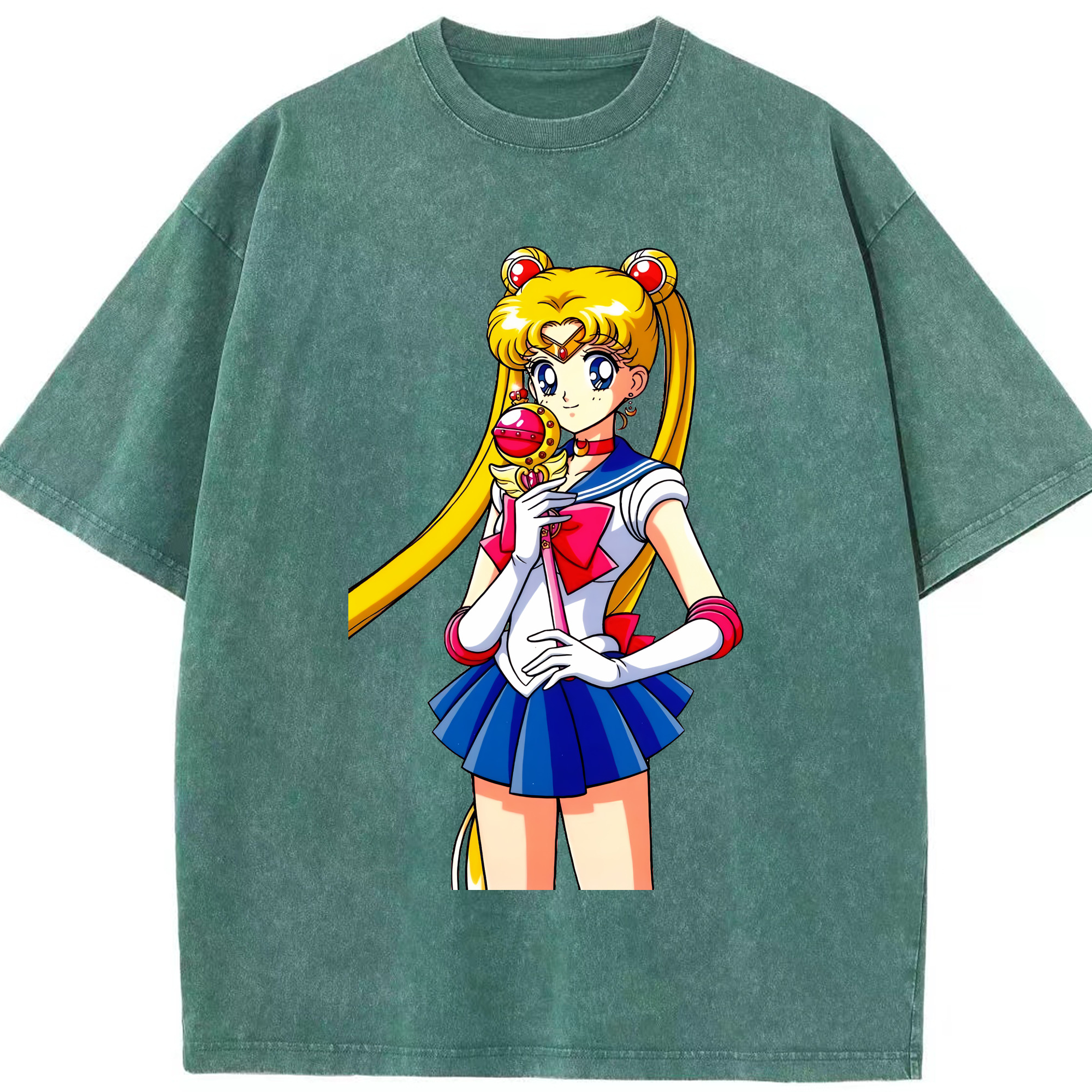 （画像用） 美少女戦士セーラームーン 月野 うさぎ つきの うさぎ Sailor Moon Tsukino Usagi 綿100% ヴィンテージ風 半袖Tシャツ（フロントプリント）
